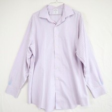 Brooks Brothers Shirt Mens 17-4/5 Regent Non-Iron Button Up Striped Long Sleeve