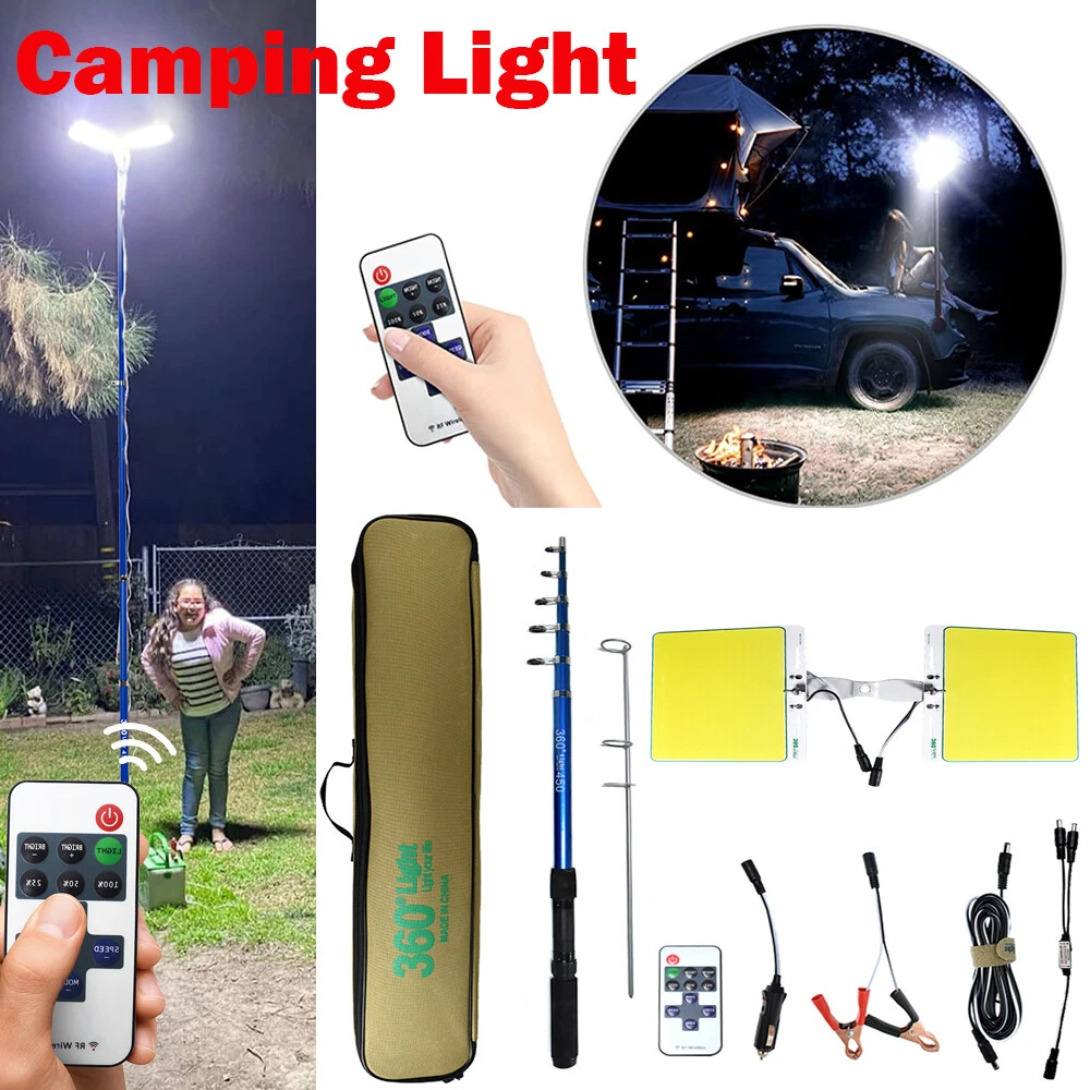 LED Camping Light 800W Telescopic Dual COB Lamp Fishing Outdoor Camping  Lantern