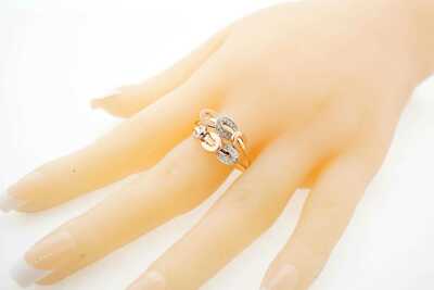 Nachlassverkauf 14k mehrfarbig Gold Diamant Ring Deko Design 0,19ct Vintage Stil