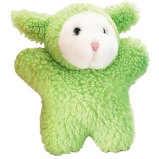 Zanies Cuddly Berber Baby Lamb Dog Toys, Green 8-Inch