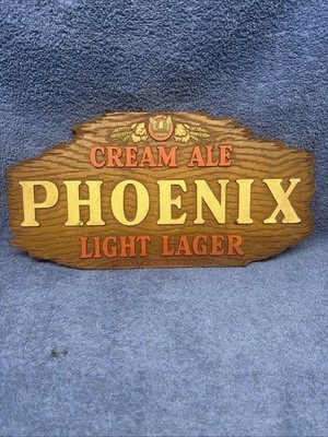VINTAGE 1930 S PHOENIX BEER LIGHT LAGER CREAM ALE COMPOSITE SIGN 15 X 8 BUFFALO