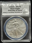 ANACS MS70 2017 US American Silver Eagle One Dollar Silver Coin S$1-993