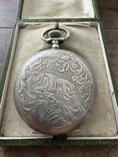 GrandAntique Austro-Hungarian Silver PocketWatch Hunting ChasseFonctionneRunning
