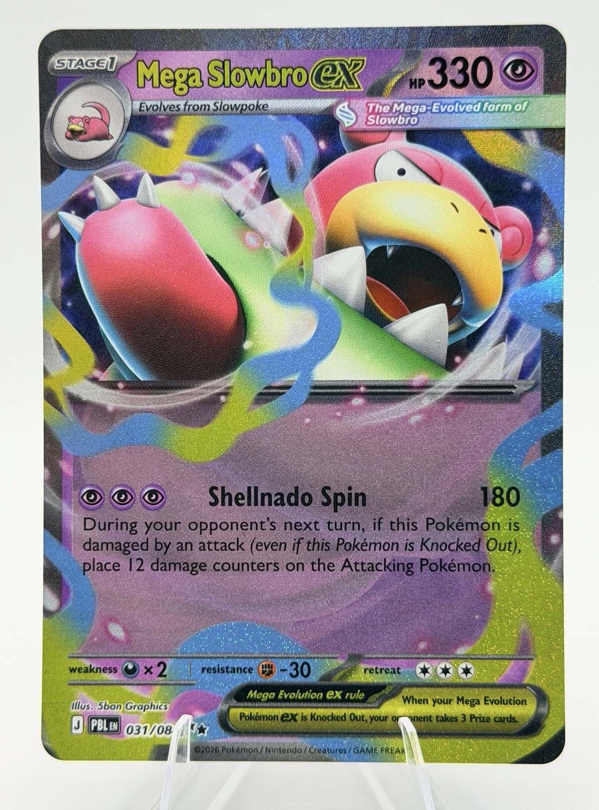 Pokemon Mega Slowbro ex 031/084 Me05: Pitch Black Holo