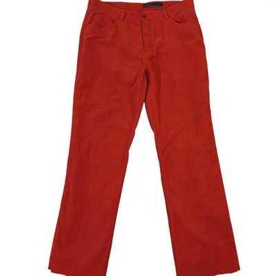 Maker & Company Corduroy Pants Mens 34x30 red The Jammy Straight Leg Raw Hem