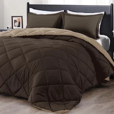 Queen Comforter Set - Brown and Tan Queen Comforter, Soft Bedding Sets for All S