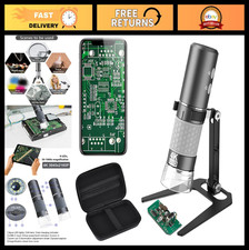 4K WiFi USB Handheld Microscope 50-1000x with Case Metal Stand - High Magnific