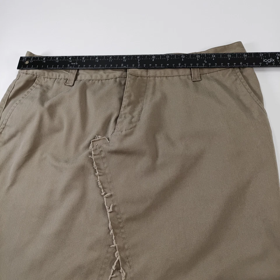 Volcom Stone Boardwear Frochickie Long Skirt Beige Size 9 Raw Hem  - Image 3 of 4