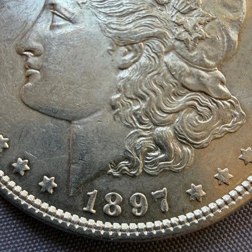 1897 Morgan Silver Dollar - Fine Details, AU Coin      #2620