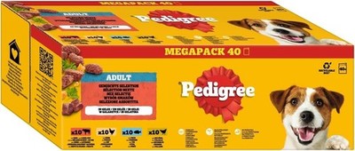 Pedigree Gemischte Selektion Hundenassfutter Rind Huhn Lamm & Geflügel 40 x 100g