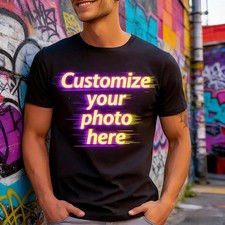 Personalized Custom T-Shirt Printing with your photo, text, logo, anything S-3XL