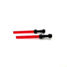 LEGO Star Wars Lightsabers Trans Red Black Hilts 2pc Sith Warrior Minifig 75025