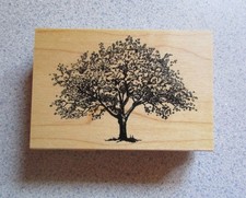 New Inkadinkado Tree Wood Mounted Rubber Stamp 4" x 2 3/4"
