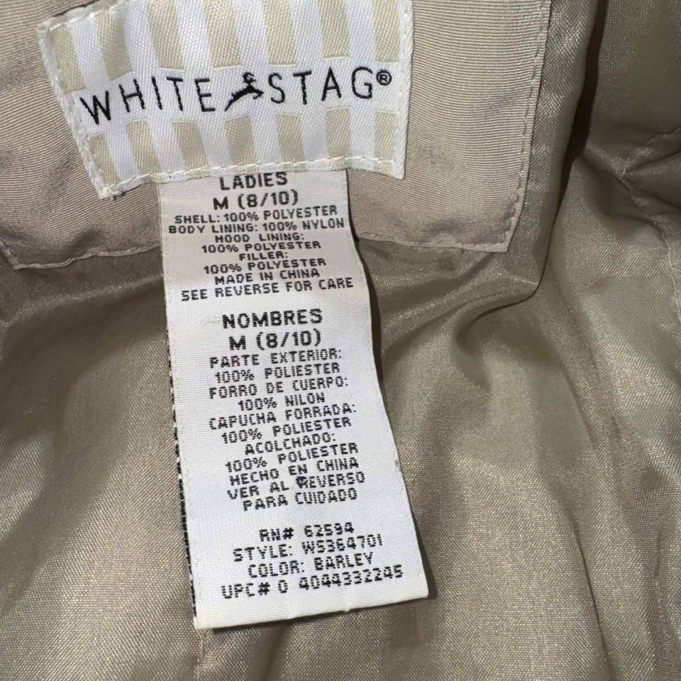 Women’s Puffer Insulated Jacket Sz Med 8/10 Sleek Outdoor Outerwear Button Cozy - Image 3 of 4