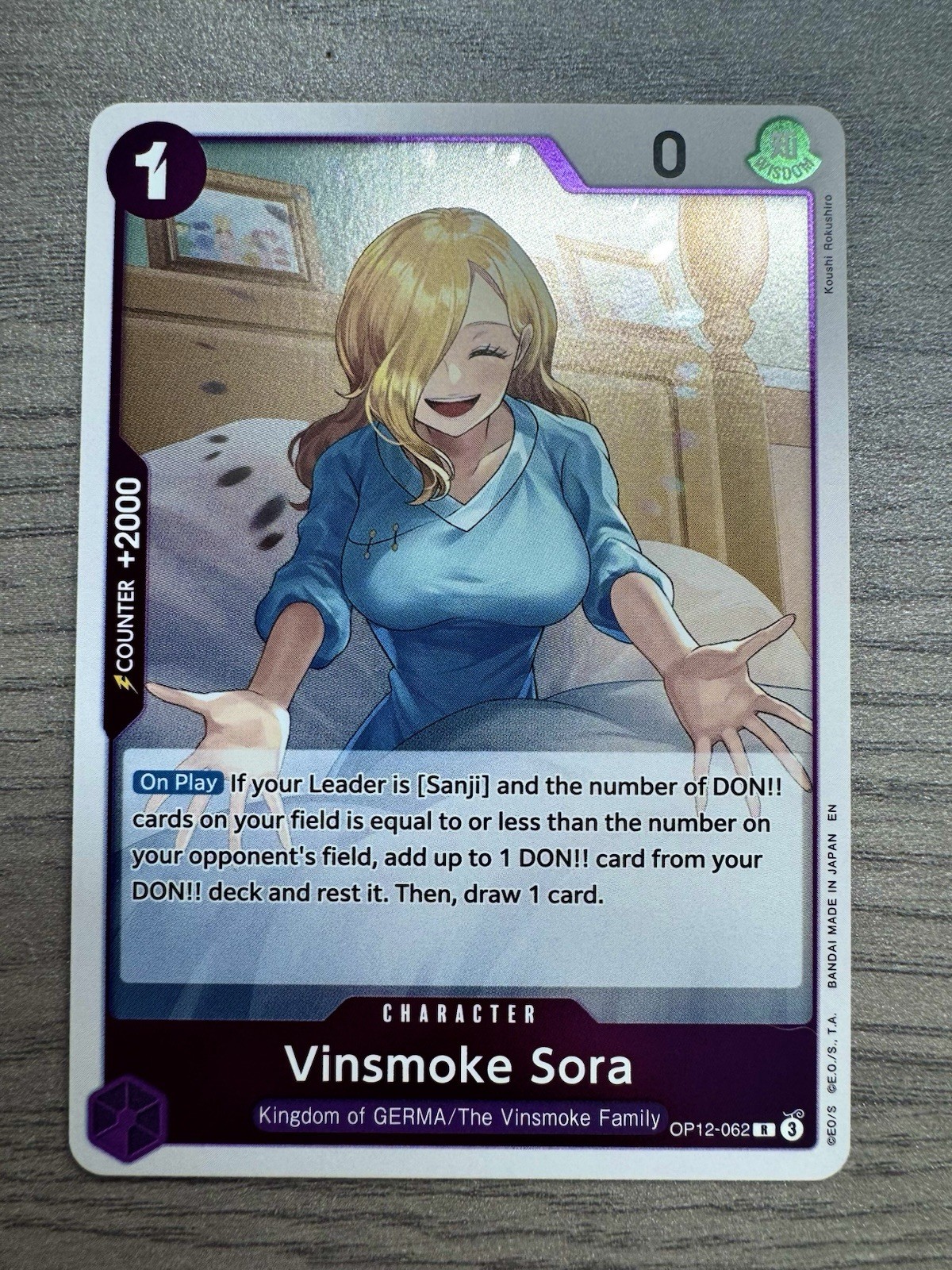 Vinsmoke Sora OP12-062 Legacy of the Master Foil
