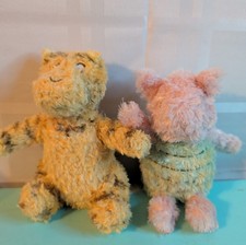 Lot Of 2 Disney Baby Piglet Tigger Winnie the Pooh Rattle Plush Set 6"