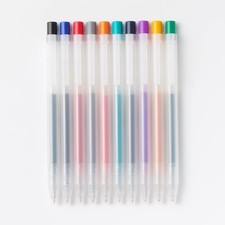 MUJI Smooth Gel Knock Type Pen 0.5mm 10 Colors Set