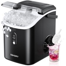 Nugget Ice Maker Countertop with Handle, Ready in 6 Mins, 34lbs Per Day, Remo...