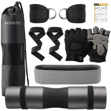 Barbell Pad Set,10 Pcs Barbell pads For Hip Thrust Squat  Lunges Support,Wit...