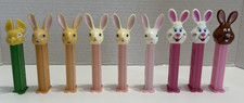 9 PEZ Easter Bunny Dispensers Including Long Eared 3.9 4.9 5.9 Thin Foot Red Tab