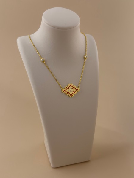 Alternate view of 925 Sterling Silver Lion’s Paw Necklace 18k Gold Plated Berber Amazigh Talisman