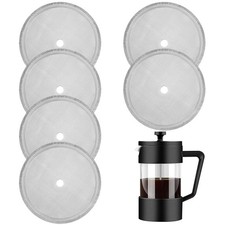 6 Pack French Press Replacement Filters 3.1" 150 Mesh Stainless Steel Screens