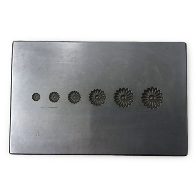 Juwelier Schnapsplatte Metallform Abform Stempel Block 6 Blumengrößen