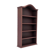 Estantería de 5 estantes escala 1/6 - mini librería superior arqueada de palo de rosa para casa de muñecas 4