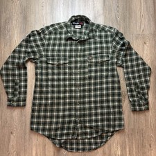 Wrangler Riggs Workwear Button Up Long Sleeve Shirt Red Plaid Men's
