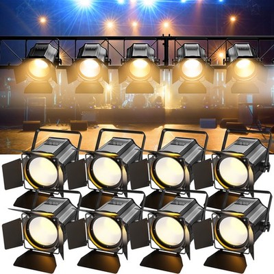 COB 200W Warm & Cold White Par Light Spotlights Stage Lighting with Barn Door DJ