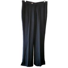 ALFERDO VERSACE Black Trouser Pants Women Size 14 US 10 Flared Slit Corporate