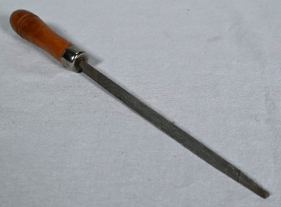 Vintage Triangular File Wood Handle USA 9-1/2''