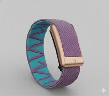 New Whoop 5.0/MG Band - Pink with Blue - Rose Gold ClaspHook/Link - Whoop Logo