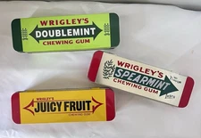 Wrigley’s Chewing Gum Tins Lot of 3 Juicy Fruit Doublemint Spearmint