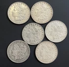Morgan Silver Dollar - Lot Of 6 - Circulated 90% Silver US Coins