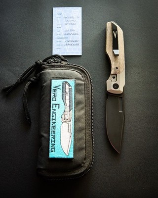 Vero Engineering Synapse XL   2nd Run #688   M390   Blackwash   Natural Micarta