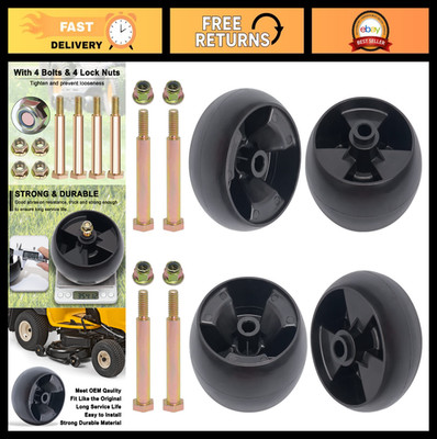5'' Deck Wheel Kit for Zero Turn Mowers - 4 Pack with Bolts & Nuts, Fits Cub Cade
