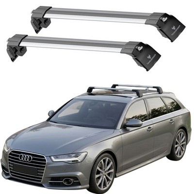 Für AUDI A6 C7 AVANT 2011-2018 Abschließbare Dachträger Relingträger Silber 2tlg