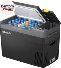 Bougerv 12 Volt Refrigerator, CRPRO 30 Quart 12V Car Fridge, Portable Freezer -