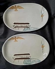 Mid Century Red Wing Platters Hearthside Pattern Set of 2