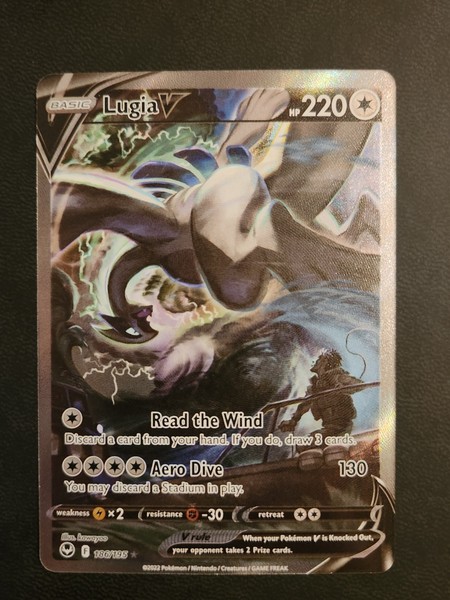 Pokemon TCG Lugia V 186/195 Silver Tempest Alt Full Art Holo Ultra Rare NM