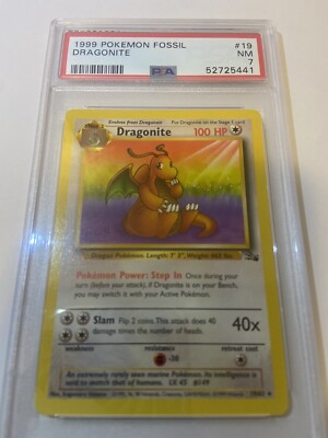 DRAGONITE カイリュー 英語 FOSSIL SET 1999 Pokemon Dragonite Fossil Set 19/62 Non Holo Unlimited PSA