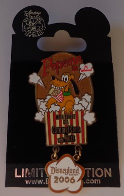 Disney DLR Featured Artist Collection 2006 Pluto with Popcorn Pin LE