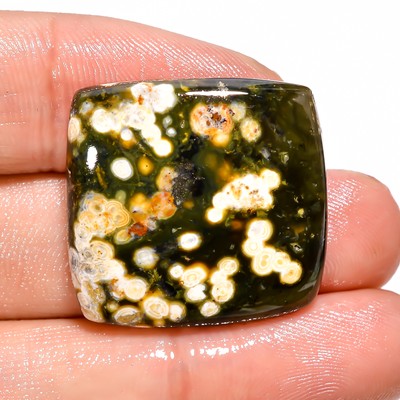 36.5 Ct. 100% Natural Brilliant Ocean Jasper Cushion Cabochon 25X24X6mm Gemstone