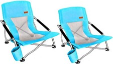 Silla de Playa Silla de Playa para Adultos Paquete de 2 Silla de Playa Plegable Silla de Campamento