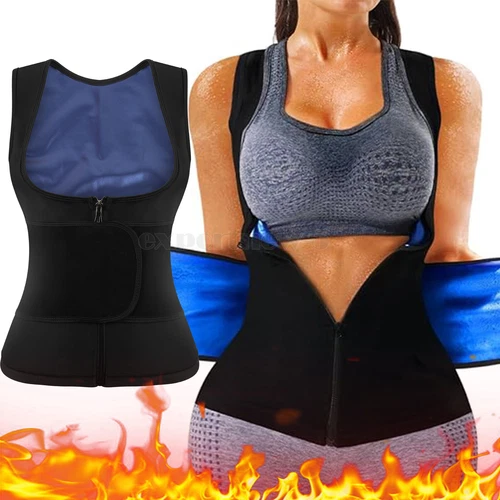 Frauen Fitness Sauna Anzug Schweiß Kompression Taille Trainer Top Gewichtsverlust Fettverbrennung - Bild 1 von 13