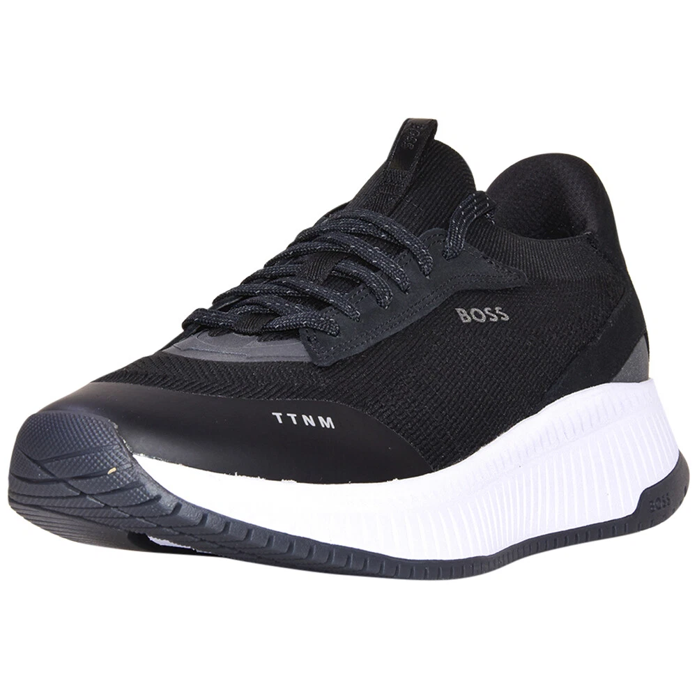 Hugo Boss TTNM EVO SLON KNSD Men s Sneakers Lace Up Shoes Black eBay