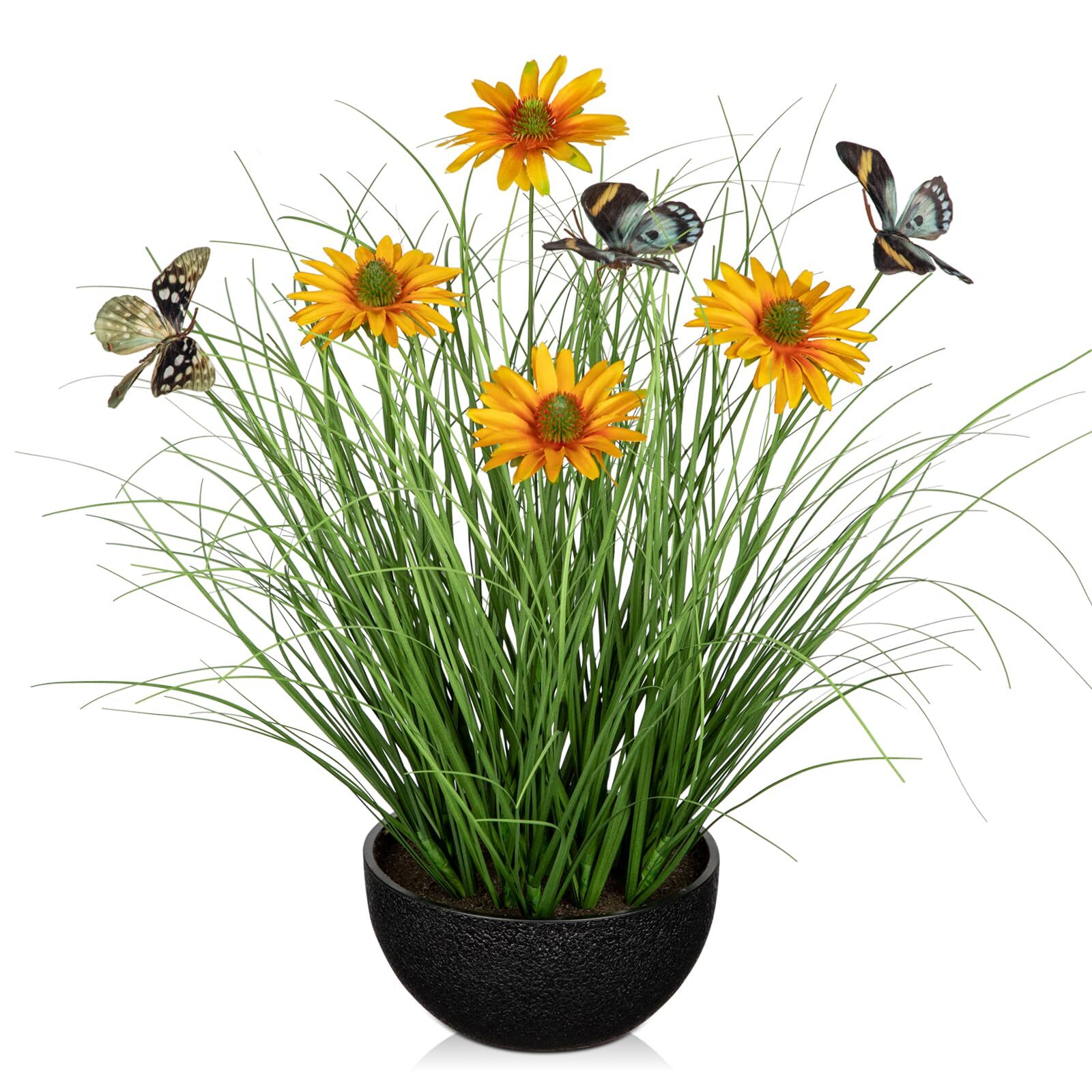 17.3 Inch Fake Potted Onion Grass Artificial Plant Indoor Decor with Pot-image