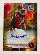 DAYLEN EVERETTE 2023 Bowman University Best Football GOLD Mosaic AUTO # 18/50