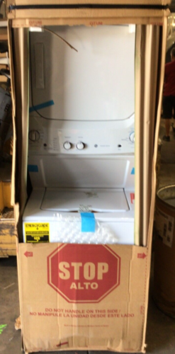 GE Electric Stacked Washer 3.8 cu ft dryer 5.9 cu ft GUD27ESSMWW NEW